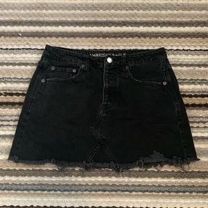 American Eagle Black Denim Skirt Size 6